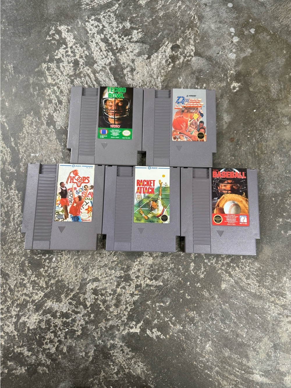 Nintendo NES Sports Game Lot Tecmo Bowl Double Dribble